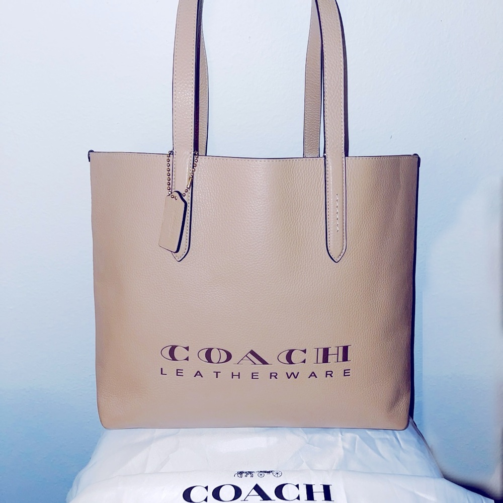 New Coach Leatherware Classic Reversible Large Taupe/Beige Tote w/Dustbag